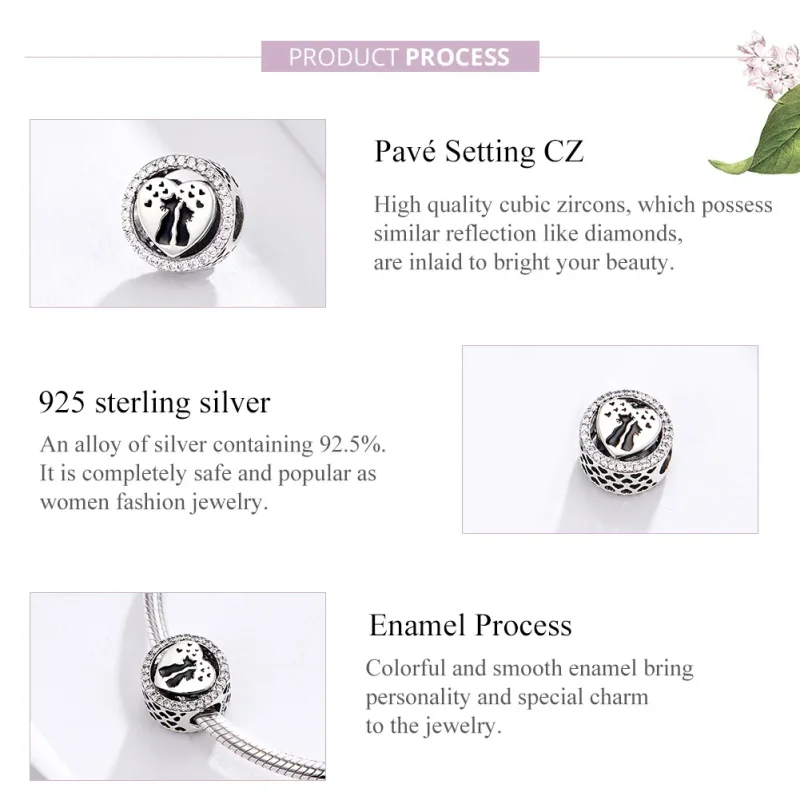 (bilde for) Pandora Style Silver Cat Love Charm - SCC1188 - Vis 4