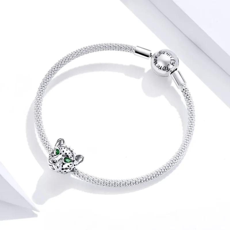 (bilde for) Pandora Style Silver Cheetah Head Charm - SCC1675 - Vis 3