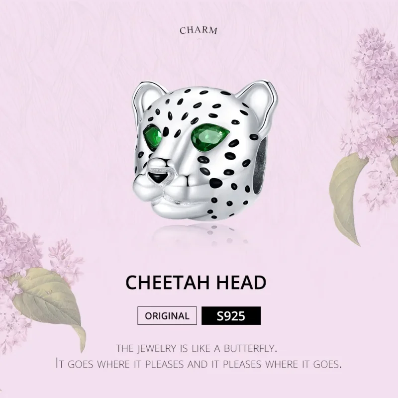(bilde for) Pandora Style Silver Cheetah Head Charm - SCC1675 - Vis 6