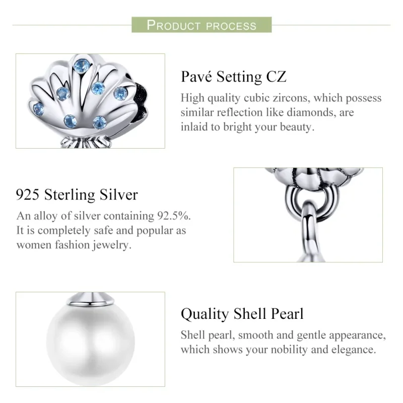 (bilde for) Pandora Style Silver Cherish Happiness Dingle Charm - SCC1155 - Vis 4