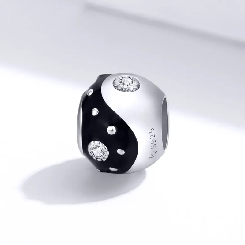 (bilde for) Pandora Style Silver Chinoiserie Yin Yang Charm - BSC192 - Vis 2