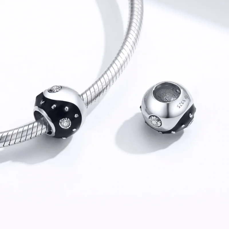 (bilde for) Pandora Style Silver Chinoiserie Yin Yang Charm - BSC192 - Vis 4