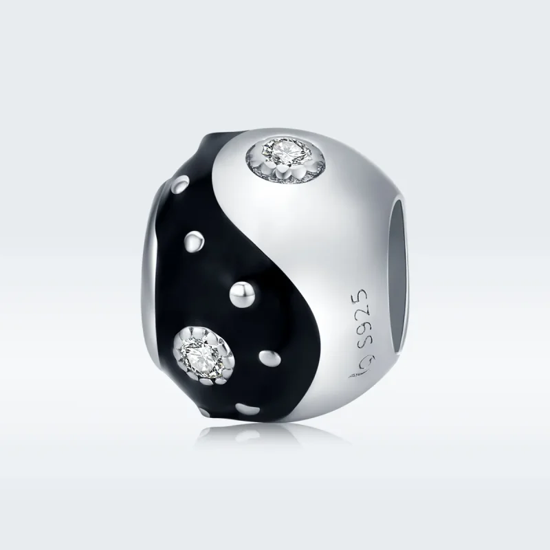 (bilde for) Pandora Style Silver Chinoiserie Yin Yang Charm - BSC192 - Vis 5