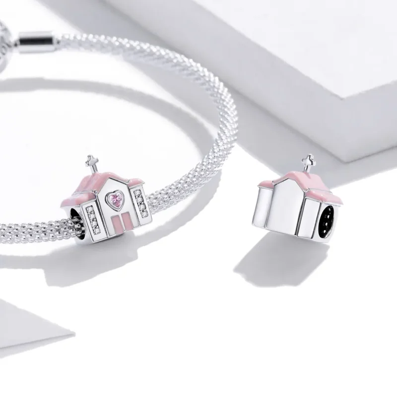 (bilde for) Pandora Style Silver Church Charm - SCC1810 - Vis 4