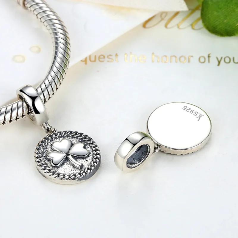 (bilde for) Pandora Style Silver Clover Dingle - SCC039 - Vis 2