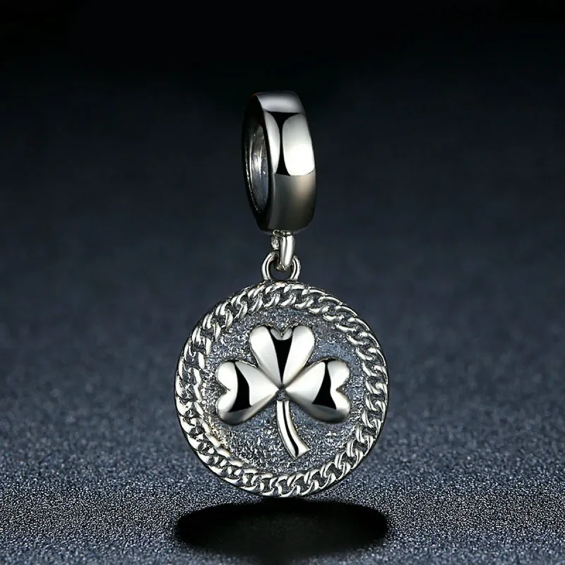 (bilde for) Pandora Style Silver Clover Dingle - SCC039 - Vis 4