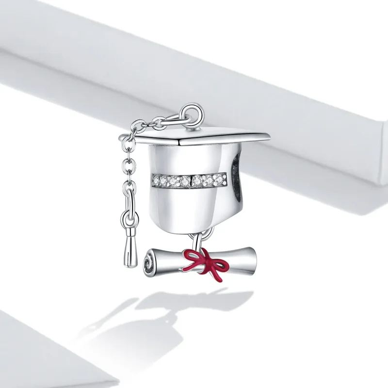 (bilde for) Pandora Style Silver College Graduation Cap Charm - BSC357 - Vis 2