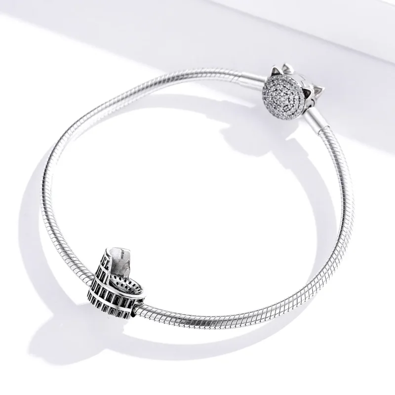 (bilde for) Pandora Style Silver Colosseum Charm - SCC1543 - Vis 2