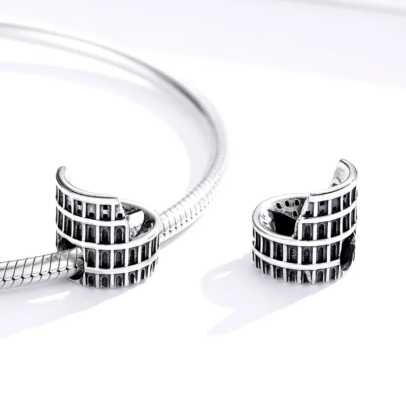 (bilde for) Pandora Style Silver Colosseum Charm - SCC1543 - Vis 3