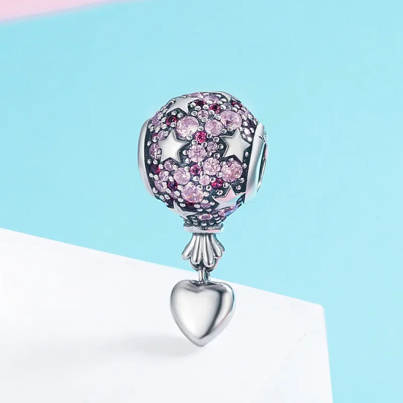(bilde for) Pandora Style Silver Confession Balloon Charm - SCC517 - Vis 3