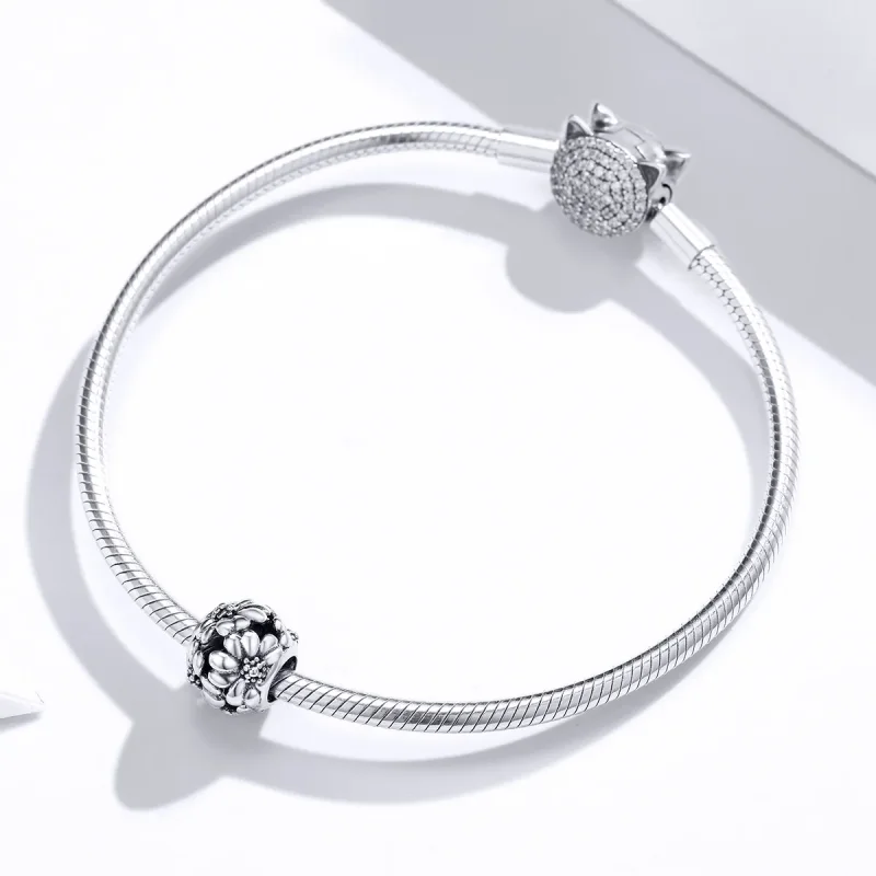 (bilde for) Pandora Style Silver Daisy Charm - SCC1487 - Vis 3