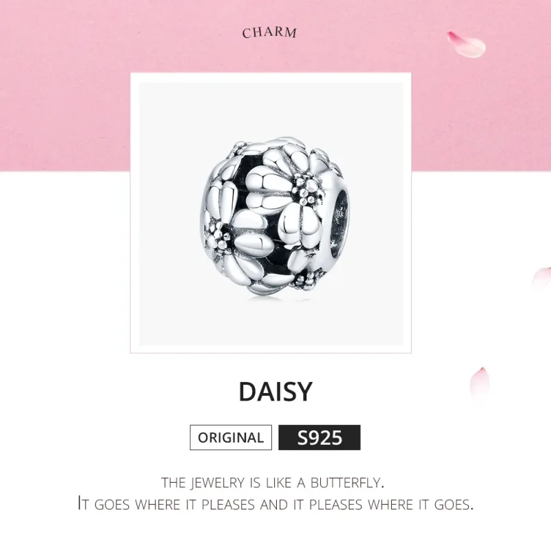 (bilde for) Pandora Style Silver Daisy Charm - SCC1487 - Vis 5
