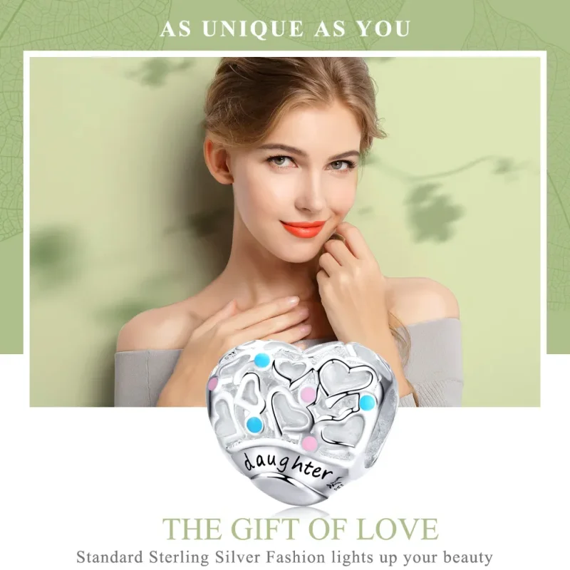 (bilde for) Pandora Style Silver Daughter Charm - SCC1152 - Vis 2
