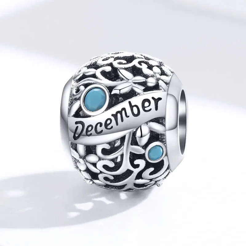 (bilde for) Pandora Style Silver December Birthstone Charm - SCC1385-12 - Vis 4
