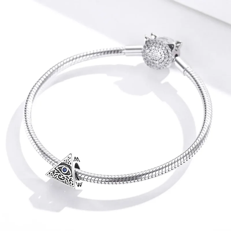 (bilde for) Pandora Style Silver Devil's Eye Charm - SCC1567 - Vis 3