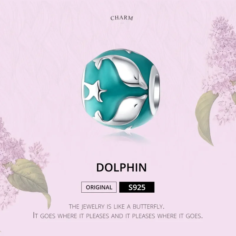 (bilde for) Pandora Style Silver Dolphin Charm - SCC1295 - Vis 2