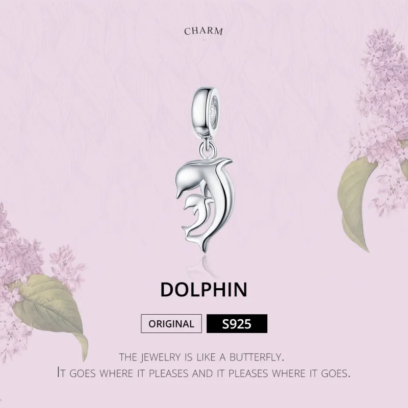 (bilde for) Pandora Style Silver Dolphin Dangle - SCC1206 - Vis 2