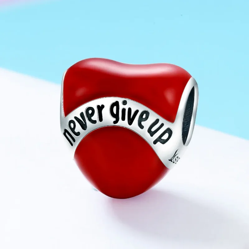 (bilde for) Pandora Style Silver Don't Gi Up Charm - SCC808 - Vis 2