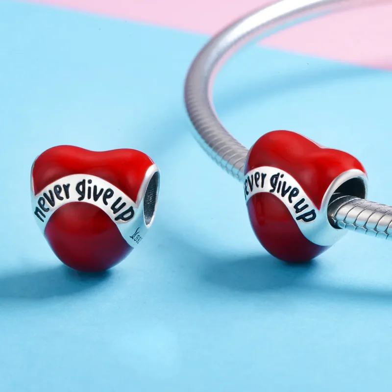 (bilde for) Pandora Style Silver Don't Gi Up Charm - SCC808 - Vis 3