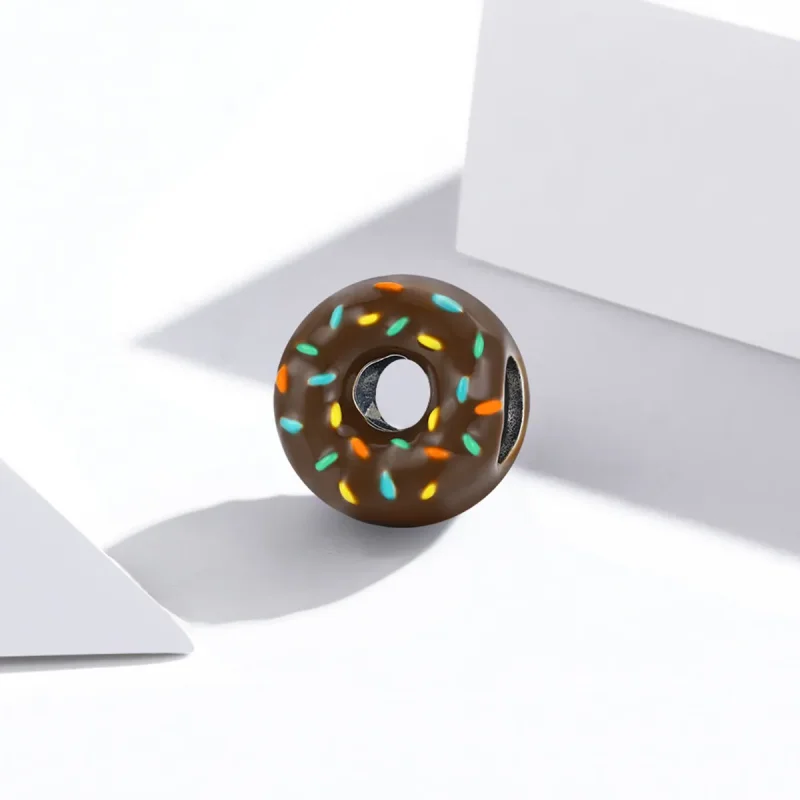 (bilde for) Pandora Style Silver Donut Charm - SCC1820 - Vis 2