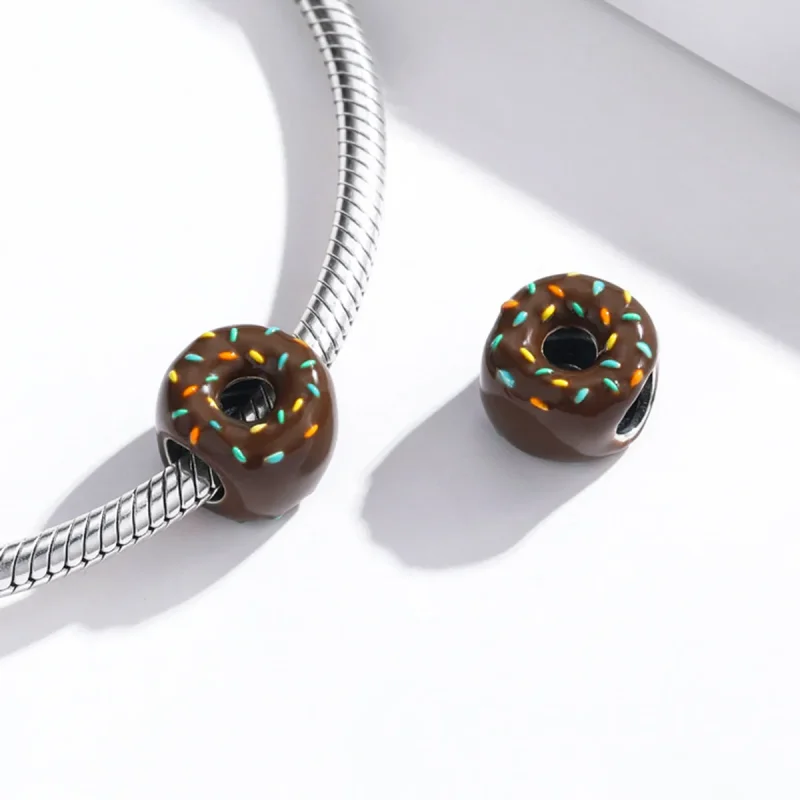(bilde for) Pandora Style Silver Donut Charm - SCC1820 - Vis 4
