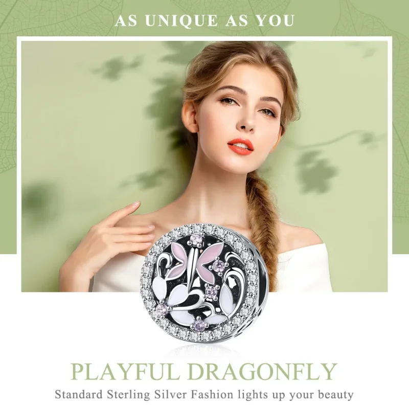 (bilde for) Pandora Style Silver Dragonfly Charm - SCC757 - Vis 6