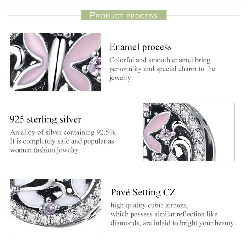 (bilde for) Pandora Style Silver Dragonfly Charm - SCC757 - Vis 7