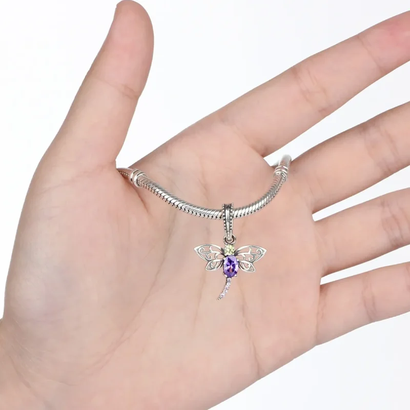 (bilde for) Pandora Style Silver Dragonfly Dangle - SCC048 - Vis 5