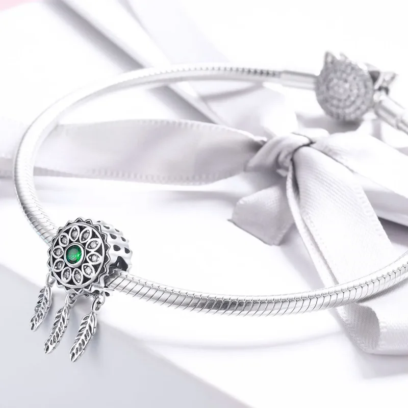 (bilde for) Pandora Style Silver Dreamcatcher Charm - SCC893 - Vis 4