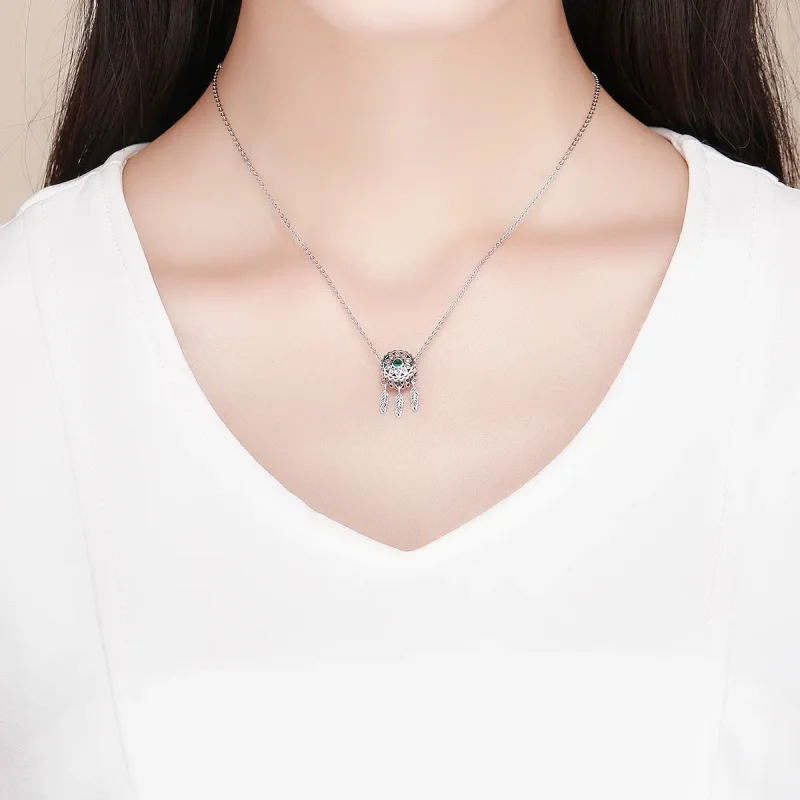 (bilde for) Pandora Style Silver Dreamcatcher Charm - SCC893 - Vis 5