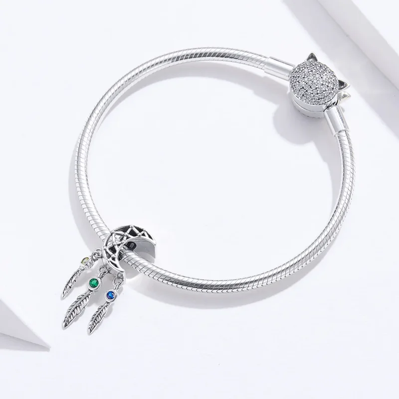 (bilde for) Pandora Style Silver Dreamcatcher Dangle - SCC1232 - Vis 4