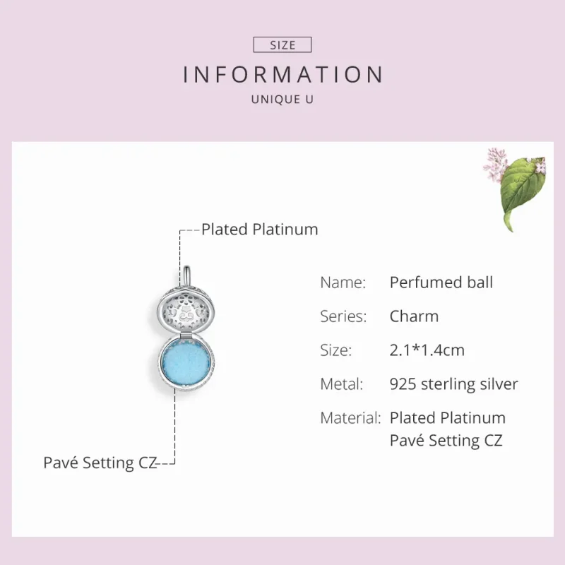 (bilde for) Pandora Style Silver Duftende Ball Charm - SCC1198 - Vis 3