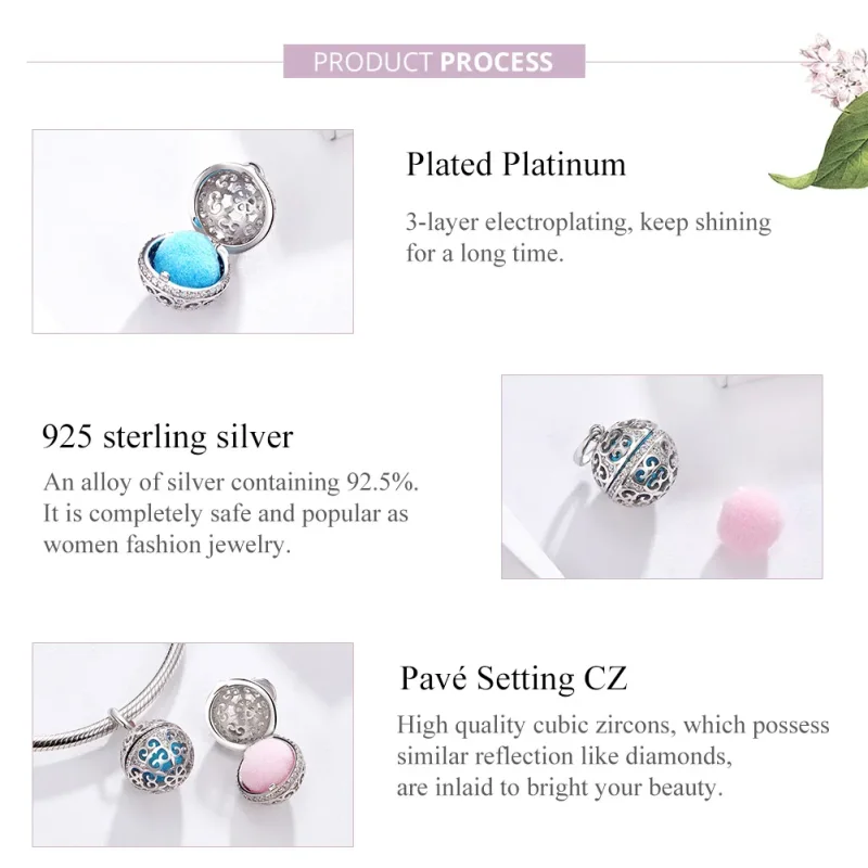 (bilde for) Pandora Style Silver Duftende Ball Charm - SCC1198 - Vis 4