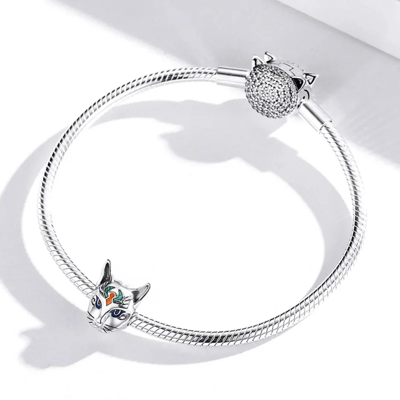 (bilde for) Pandora Style Silver Egypt - Cat God Bastet Charm - SCC1859 - Vis 3