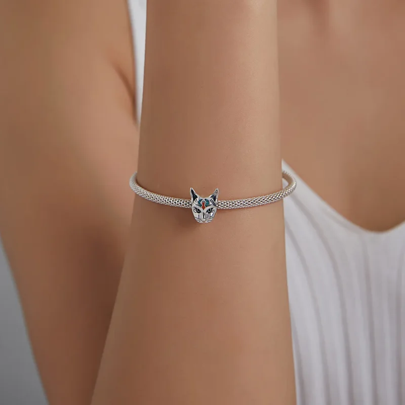 (bilde for) Pandora Style Silver Egypt - Cat God Bastet Charm - SCC1859 - Vis 5