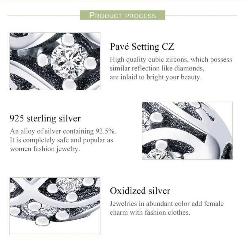 (bilde for) Pandora Style Silver Elegance Charm - SCC732 - Vis 7