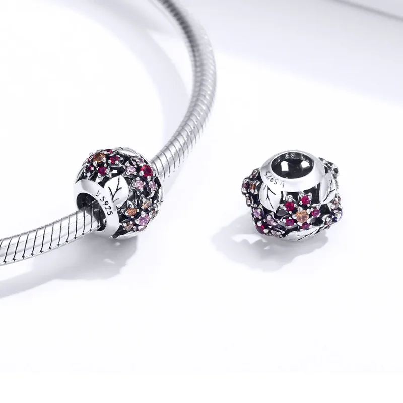 (bilde for) Pandora Style Silver Elegant Cherry Blossom Charm - SCC1446 - Vis 4