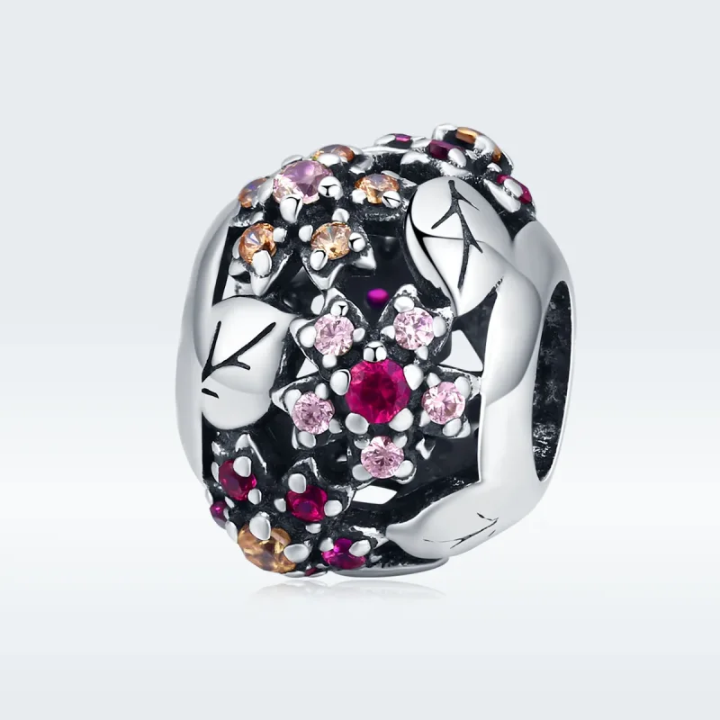 (bilde for) Pandora Style Silver Elegant Cherry Blossom Charm - SCC1446 - Vis 5