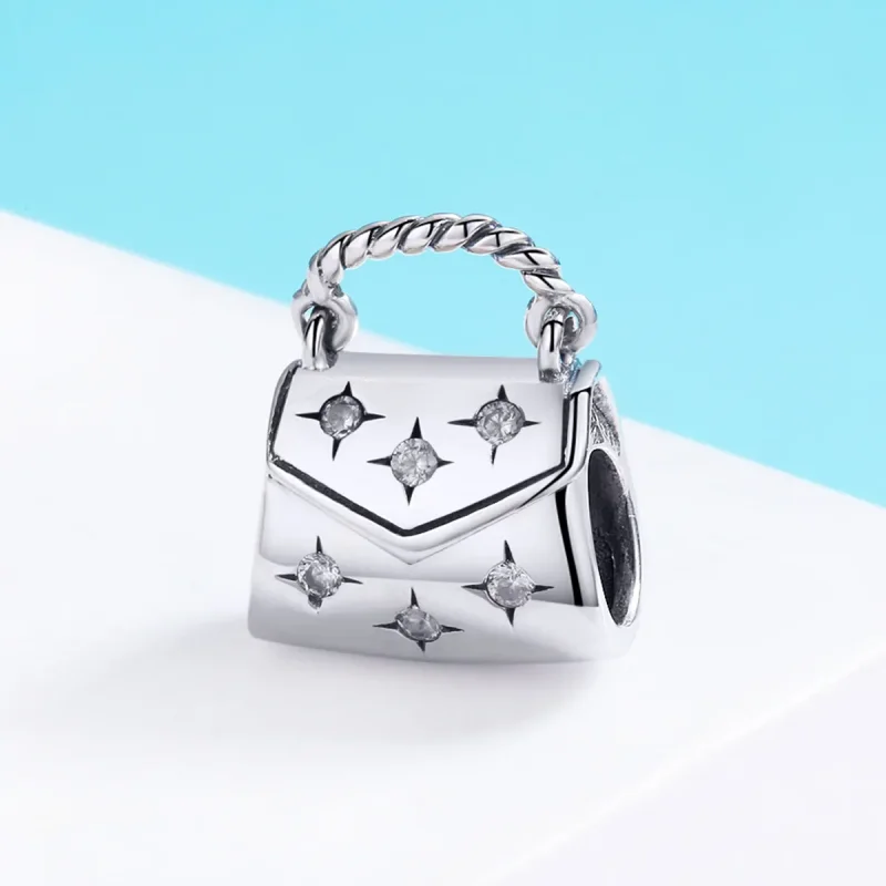 (bilde for) Pandora Style Silver Elegant Shopping Bag Charm - SCC607 - Vis 3