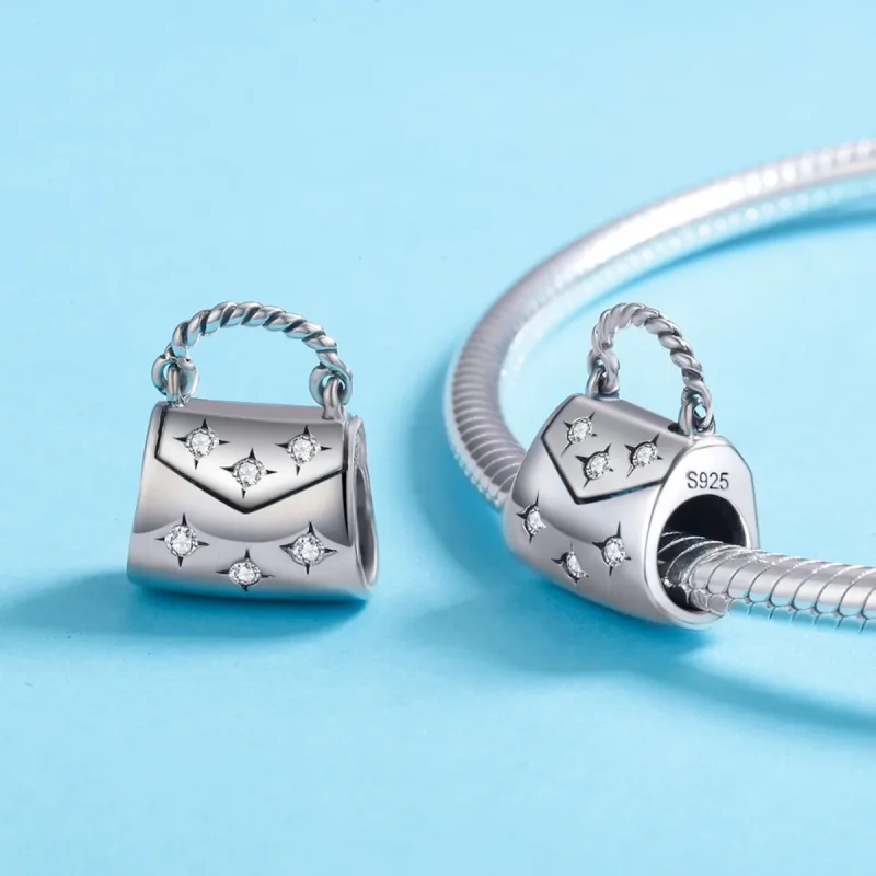 (bilde for) Pandora Style Silver Elegant Shopping Bag Charm - SCC607 - Vis 5