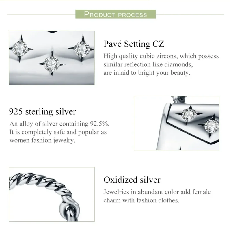 (bilde for) Pandora Style Silver Elegant Shopping Bag Charm - SCC607 - Vis 7