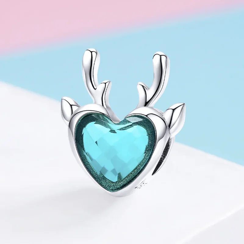 (bilde for) Pandora Style Silver Elk Charm - SCC1022 - Vis 2