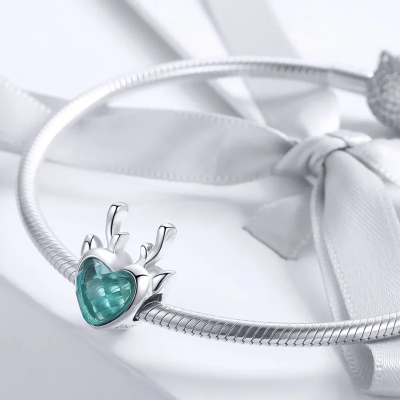 (bilde for) Pandora Style Silver Elk Charm - SCC1022 - Vis 3