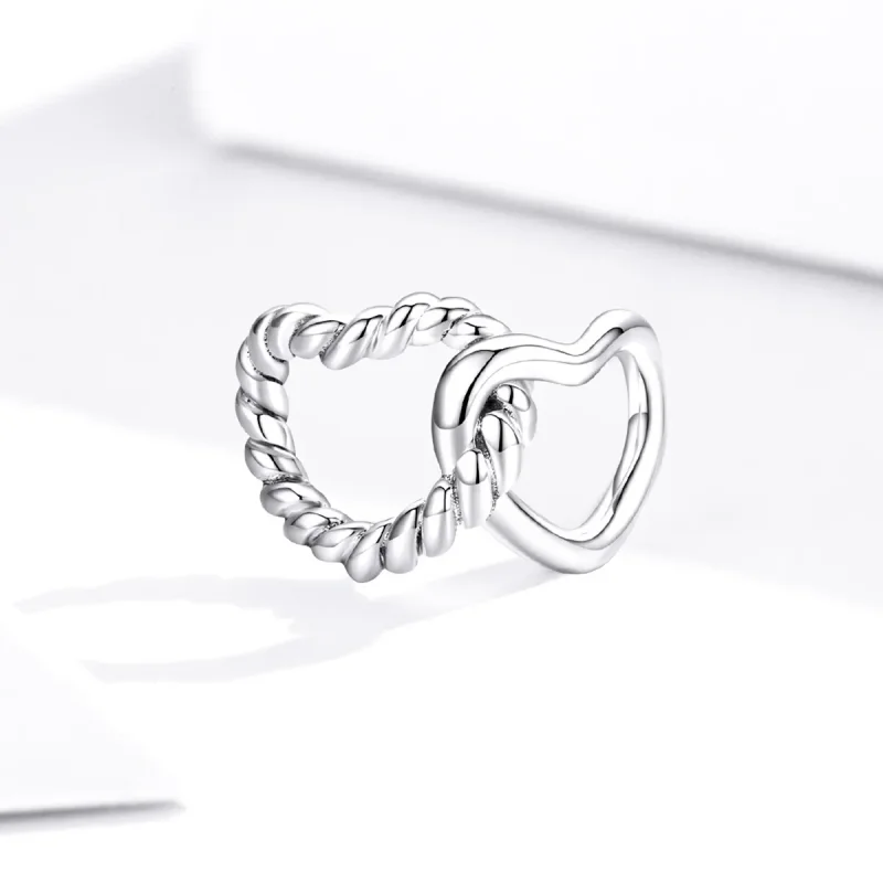 (bilde for) Pandora Style Silver Entwined Hearts Charm - SCC1563 - Vis 2