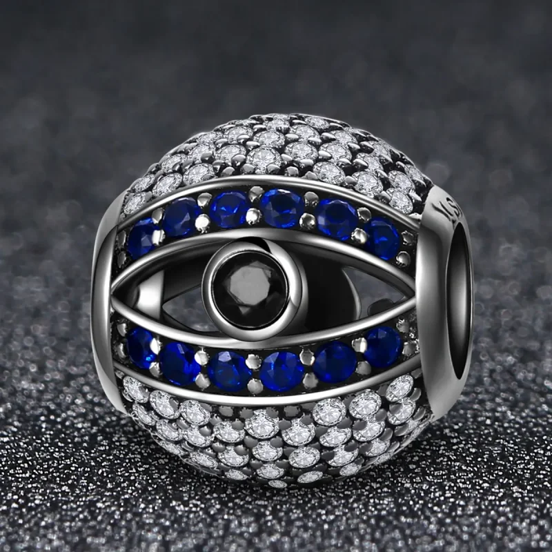 (bilde for) Pandora Style Silver Evil Eye Charm - SCC172 - Vis 3