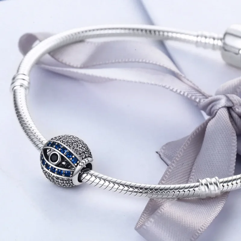 (bilde for) Pandora Style Silver Evil Eye Charm - SCC172 - Vis 5