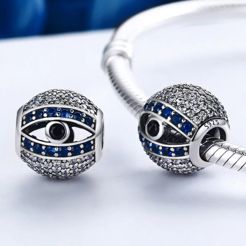 (bilde for) Pandora Style Silver Evil Eye Charm - SCC172 - Vis 6
