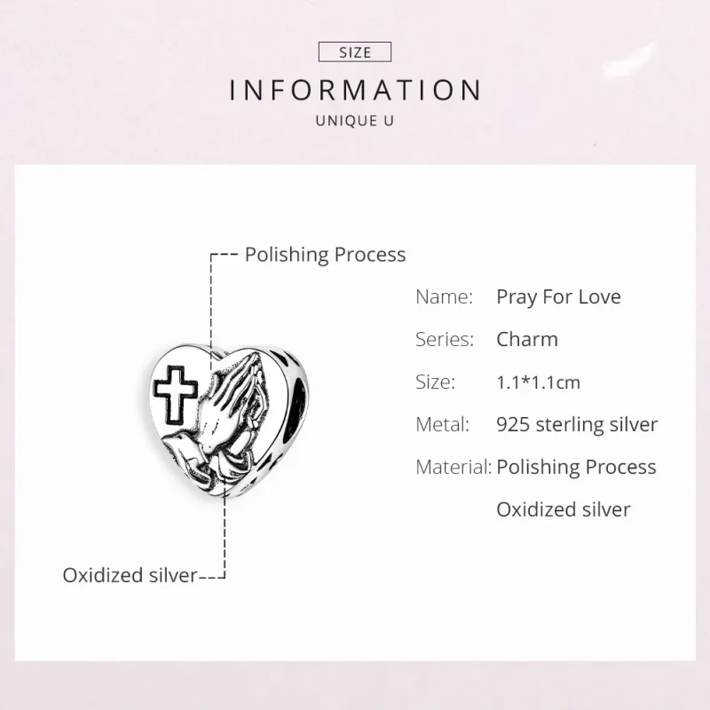 (bilde for) Pandora Style Silver Faith Charm - BSC317 - Vis 6