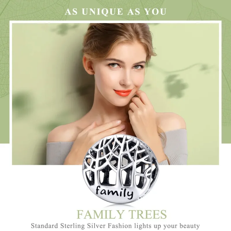 (bilde for) Pandora Style Silver Family Forest Charm - SCC1144 - Vis 2