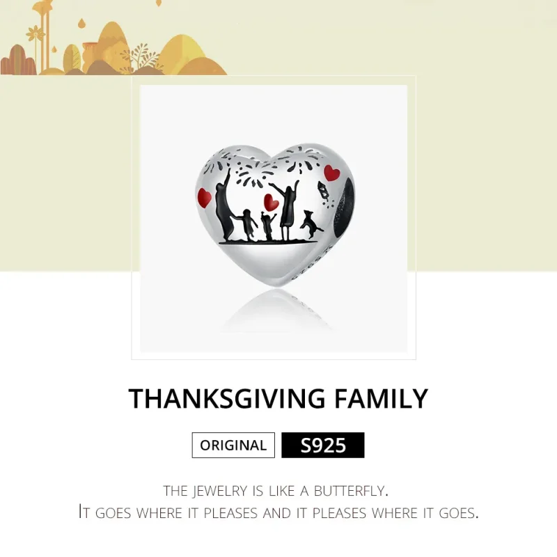 (bilde for) Pandora Style Silver Family Love Charm - SCC1634 - Vis 6